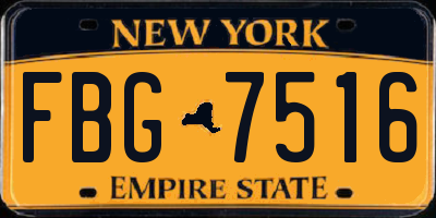 NY license plate FBG7516