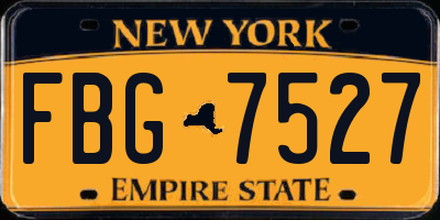 NY license plate FBG7527