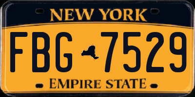 NY license plate FBG7529
