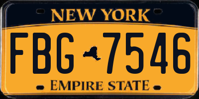 NY license plate FBG7546