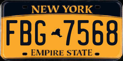 NY license plate FBG7568