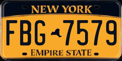 NY license plate FBG7579