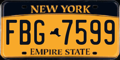 NY license plate FBG7599