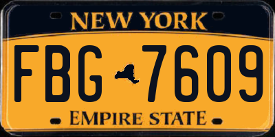 NY license plate FBG7609