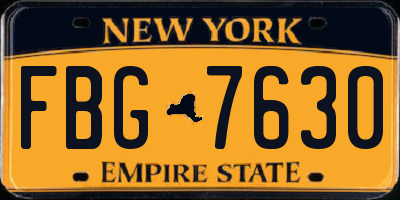 NY license plate FBG7630