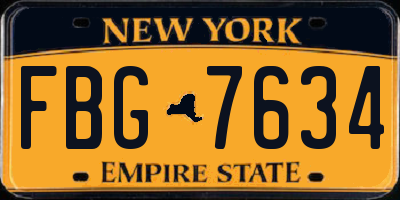 NY license plate FBG7634