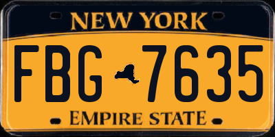 NY license plate FBG7635
