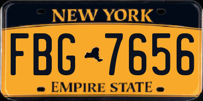 NY license plate FBG7656
