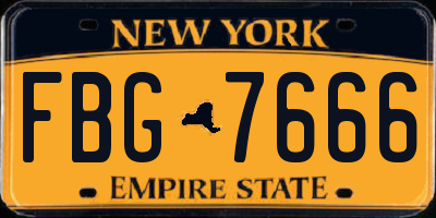 NY license plate FBG7666