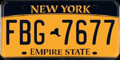 NY license plate FBG7677