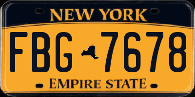 NY license plate FBG7678