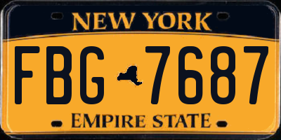 NY license plate FBG7687