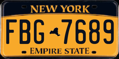 NY license plate FBG7689
