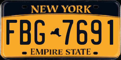NY license plate FBG7691