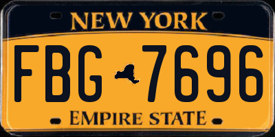 NY license plate FBG7696
