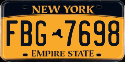 NY license plate FBG7698
