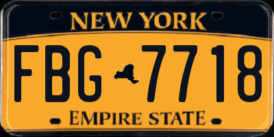 NY license plate FBG7718