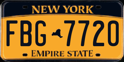 NY license plate FBG7720