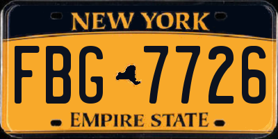 NY license plate FBG7726