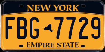 NY license plate FBG7729