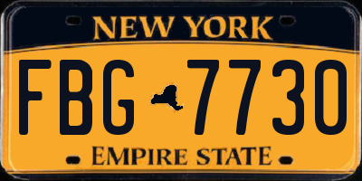 NY license plate FBG7730