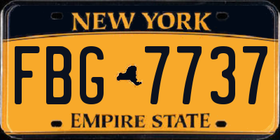 NY license plate FBG7737