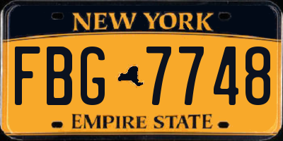 NY license plate FBG7748