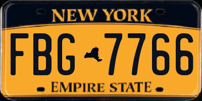 NY license plate FBG7766