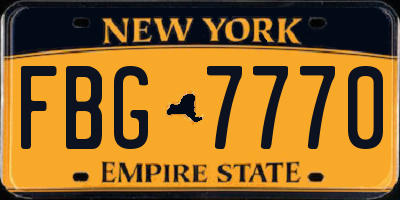 NY license plate FBG7770