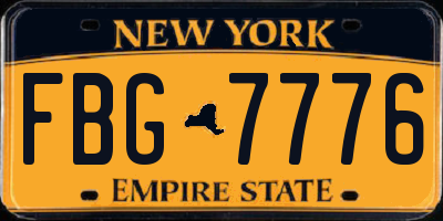 NY license plate FBG7776