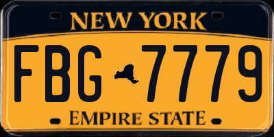 NY license plate FBG7779