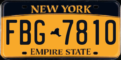 NY license plate FBG7810