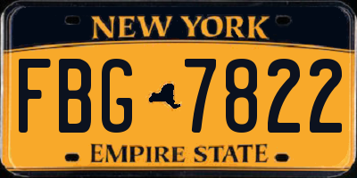 NY license plate FBG7822