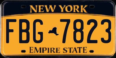 NY license plate FBG7823