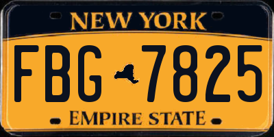 NY license plate FBG7825