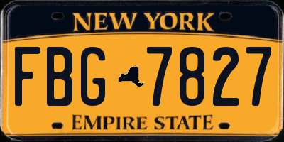 NY license plate FBG7827
