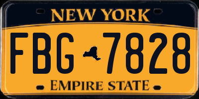 NY license plate FBG7828