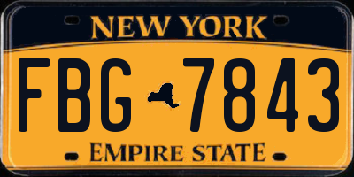 NY license plate FBG7843