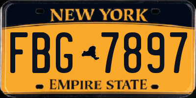 NY license plate FBG7897