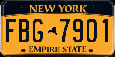 NY license plate FBG7901