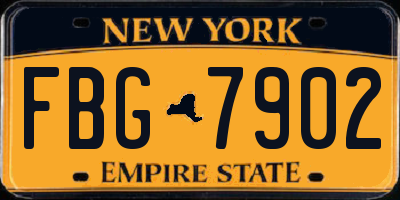 NY license plate FBG7902