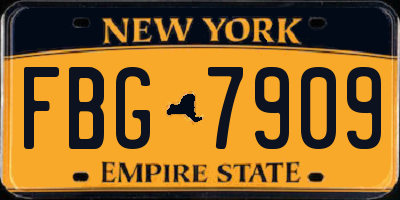 NY license plate FBG7909