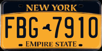 NY license plate FBG7910