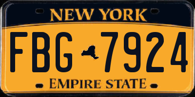 NY license plate FBG7924
