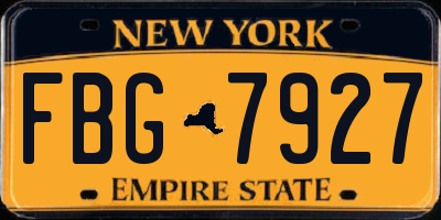 NY license plate FBG7927