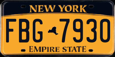 NY license plate FBG7930