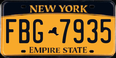 NY license plate FBG7935
