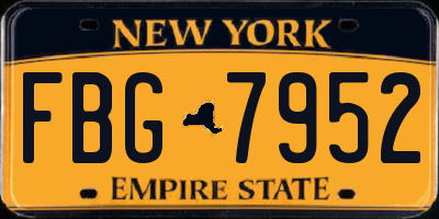 NY license plate FBG7952