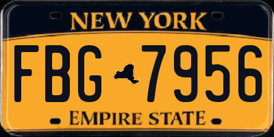 NY license plate FBG7956