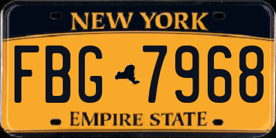 NY license plate FBG7968